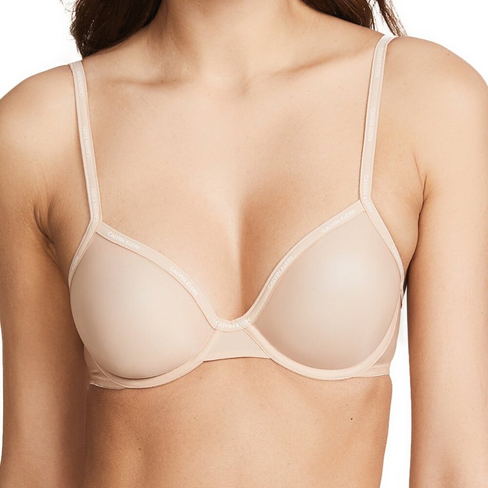 Calvin Klein Sheer Marquisette Underwire Unlined Demi Bra QF1680